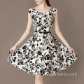 Cotton black and white patterned dress